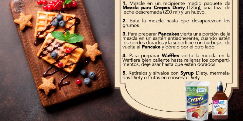 Pancakes y Waffles con Syrup