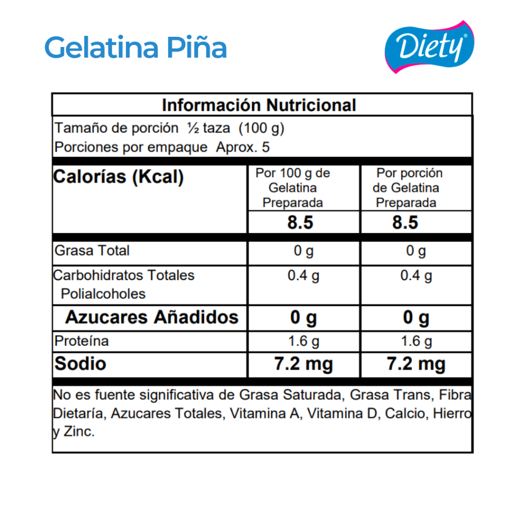 Gelatina Diety Piña Caja x 13 g._2