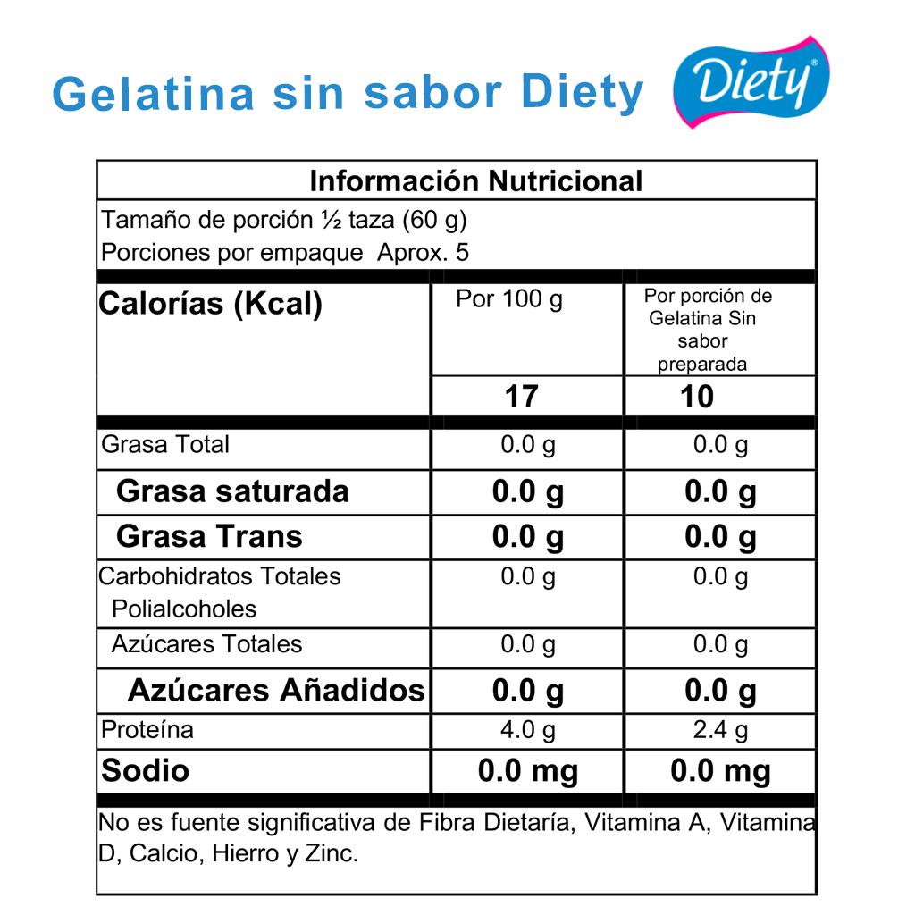 Gelatina Diety Sin Sabor Caja x 15 g._2
