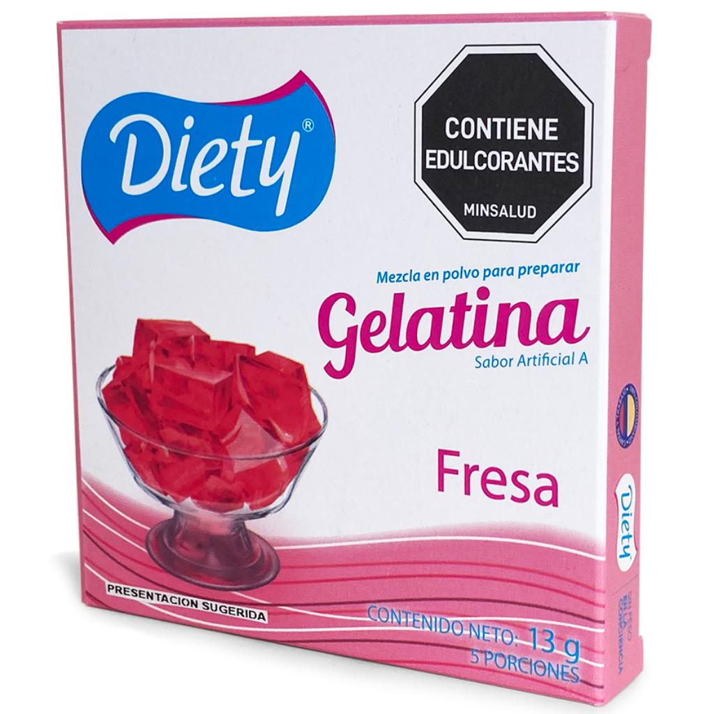 Gelatina Diety Fresa Caja x 13 g._1