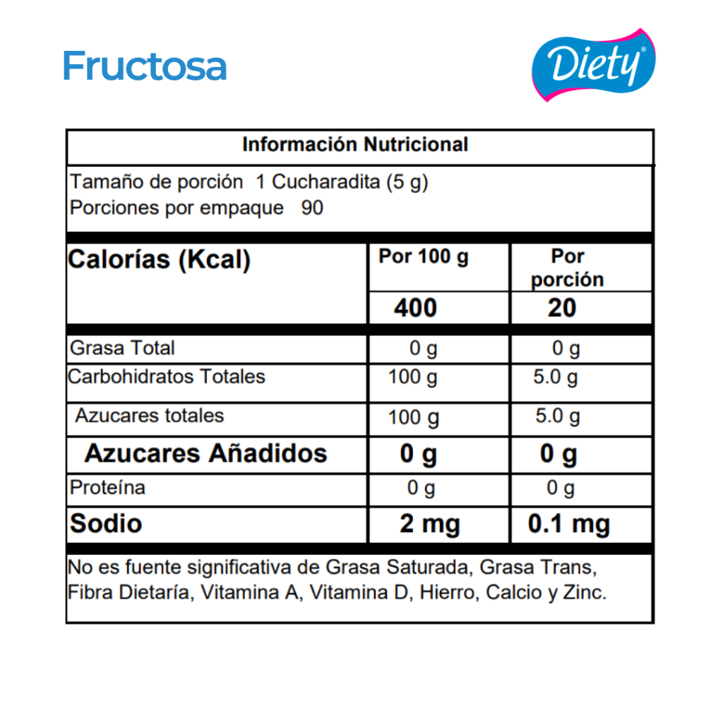 Fructosa Pura Diety Bolsa Doy Pack x 450 g._2