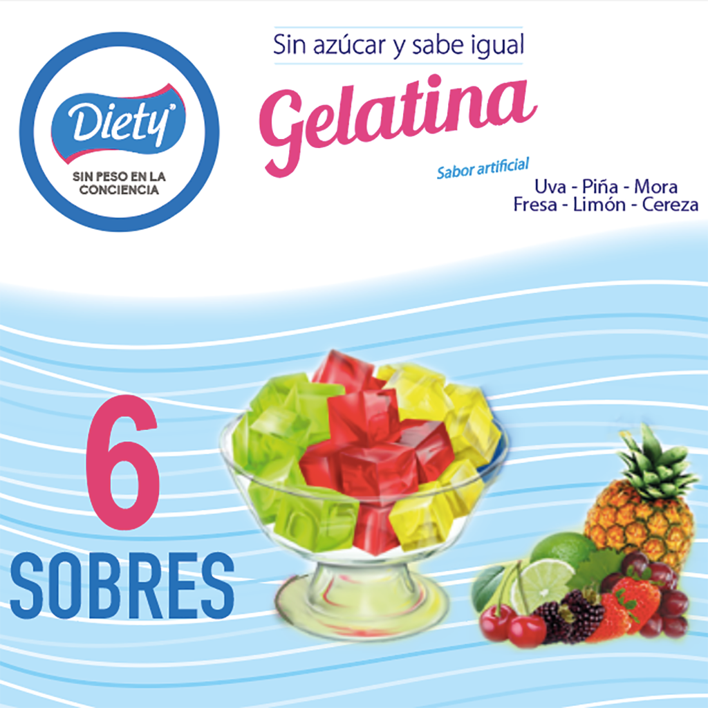 Gelatina Diety Tradicional Six Pack  (6 sabores)_1