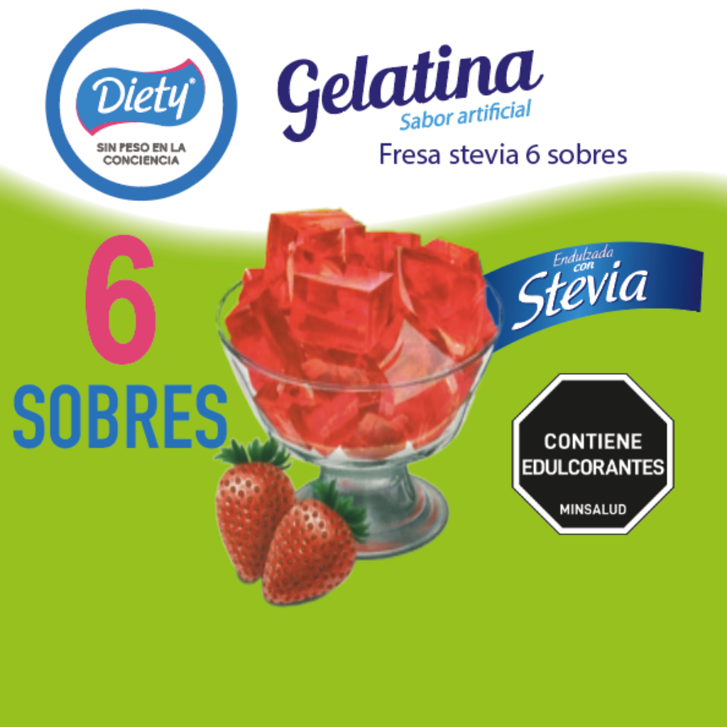 Gelatina Diety Stevia Six Pack Fresa_1