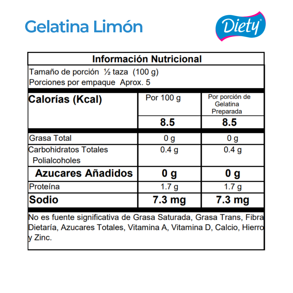 Gelatina Diety Limón Caja x 13 g._2