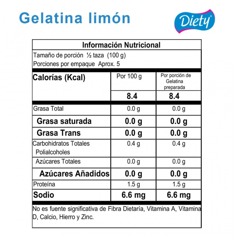 Gelatina Diety Limón Caja x 13 g._2