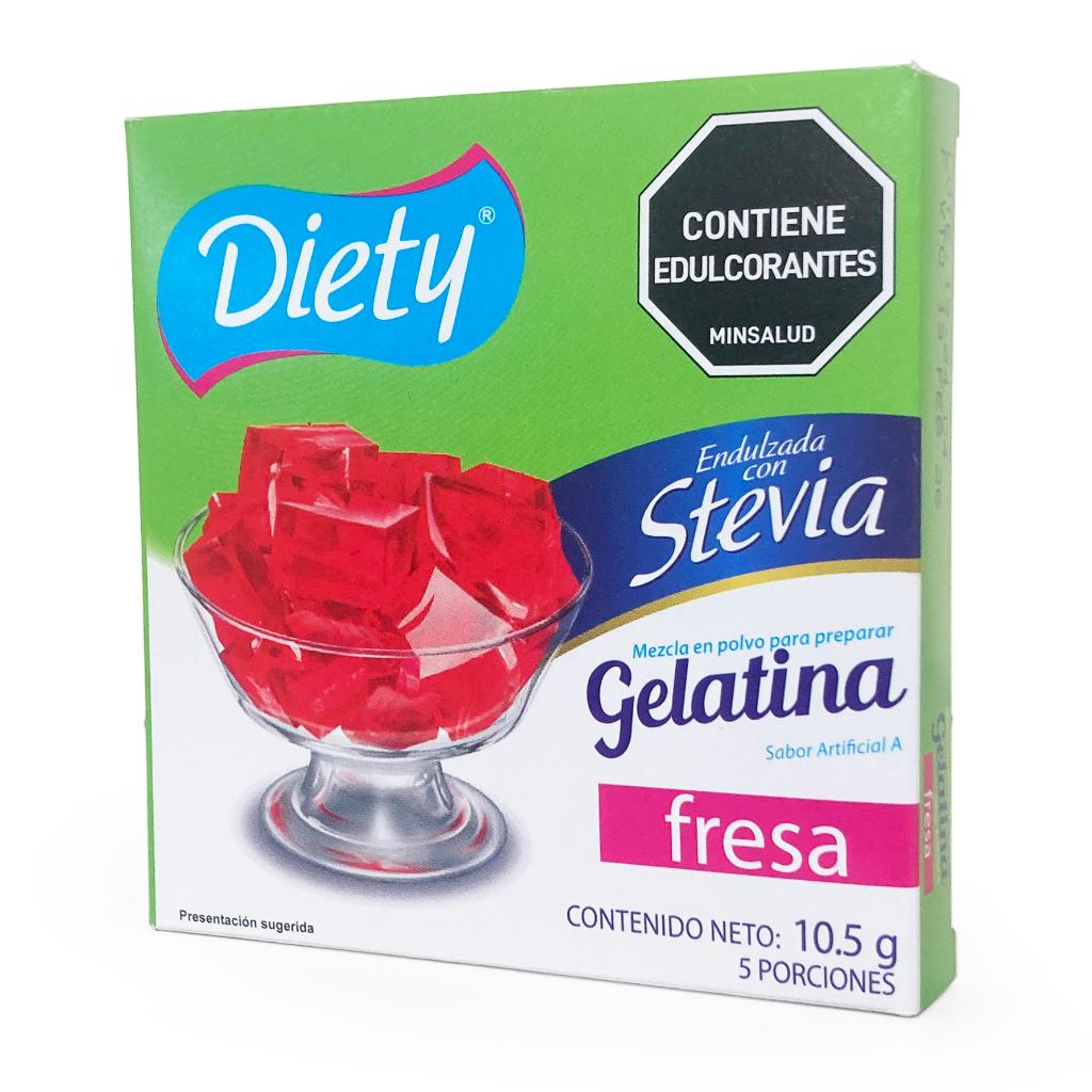 Gelatina Diety Stevia Fresa Caja x 10.5 g._1