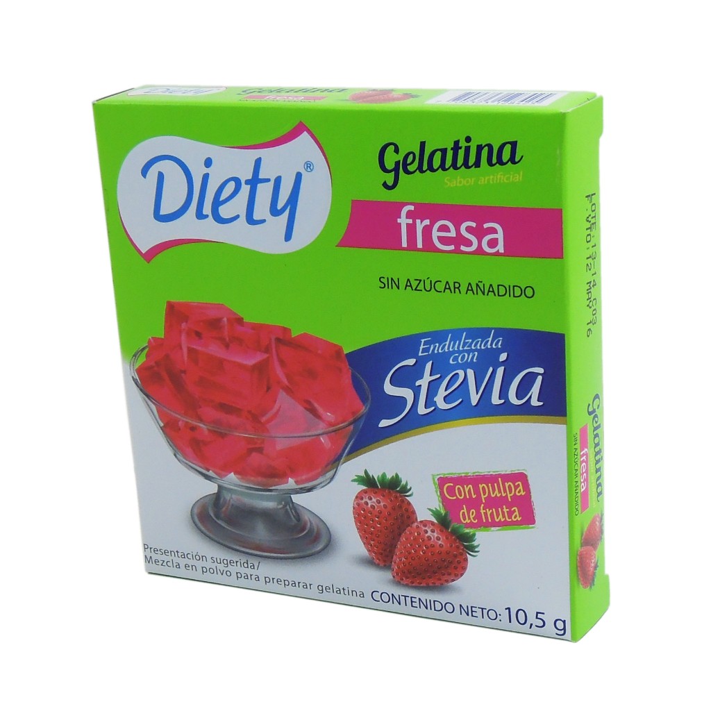 Gelatina Diety Stevia Fresa Caja x 10.5 g._1
