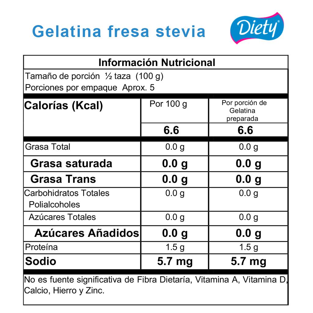 Gelatina Diety Stevia Fresa Caja x 10.5 g._2